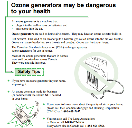 Canada khuyến cáo người dân dừng sử dụng máy tạo ozone tại nhà - Ảnh 1.