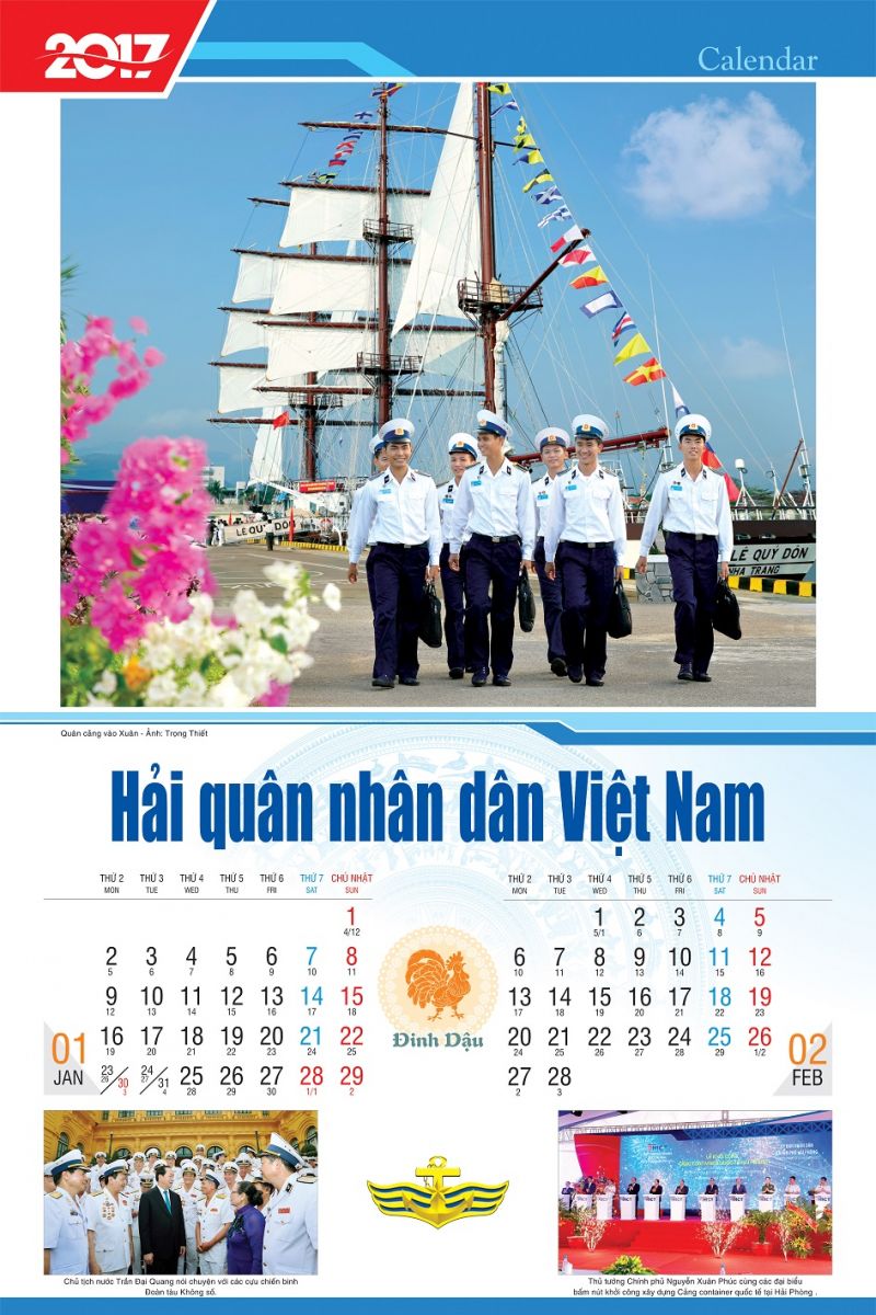 Lịch Hải quân Nhân dân Việt Nam năm Đinh Dậu 2017 - Ảnh 2. Lịch Hải quân Nhân dân Việt Nam năm Đinh Dậu 2017 - Ảnh 2.