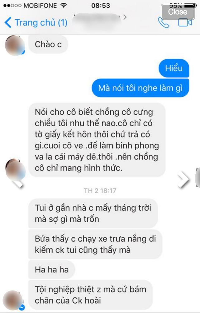 Ngỡ đùa mà thật: Bồ nhí của chồng nhắn tin trêu tức, doạ đánh... vợ và con - Ảnh 5.