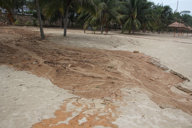 Bùn đất tại dự án biển Tiên Sa tràn xuống biển Đà Nẵng sau mưa lớn - Ảnh 3.