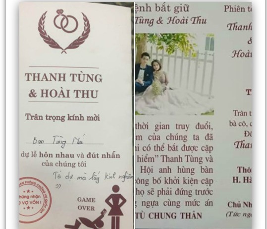 Thiệp cưới lệnh truy nã độc đáo của đôi trẻ Tuyên Quang - Ảnh 1. Thiệp cưới lệnh truy nã độc đáo của đôi trẻ Tuyên Quang - Ảnh 1.