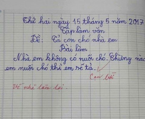 Bật cười bài văn bá đạo của em bé khiến cô giáo cạn lời - Ảnh 1.