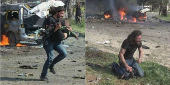 Syria: Phóng viên khóc nghẹn ngào bên nạn nhân bị đánh bom - Ảnh 4.