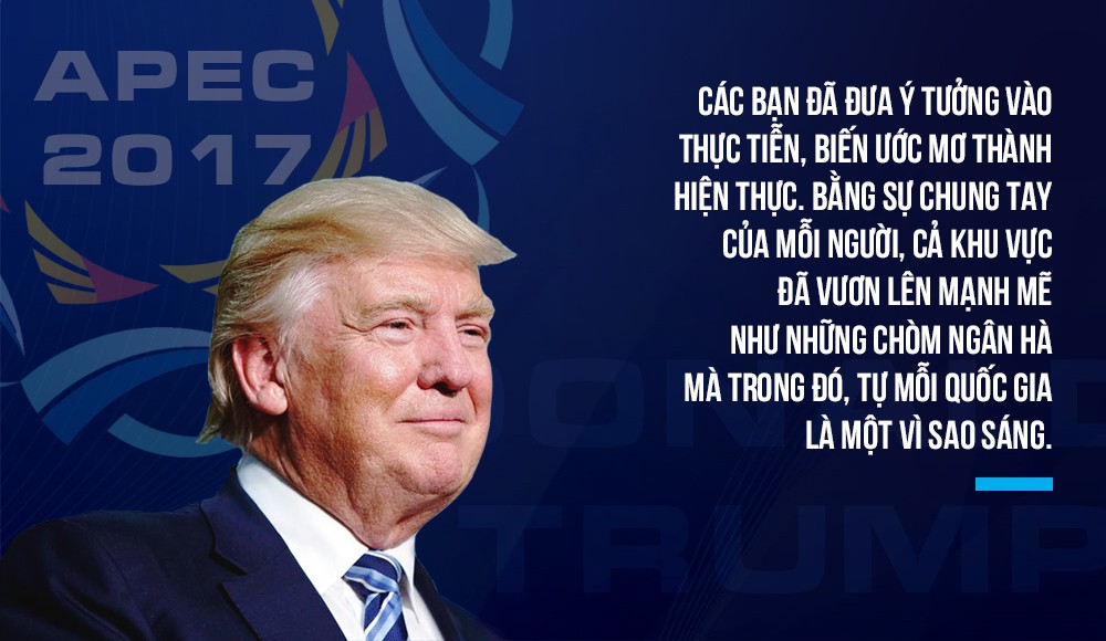 Những câu nói đầy lay động của Tổng thống Trump trong bài phát biểu tại APEC 2017 - Ảnh 5. Những câu nói đầy lay động của Tổng thống Trump trong bài phát biểu tại APEC 2017 - Ảnh 5.