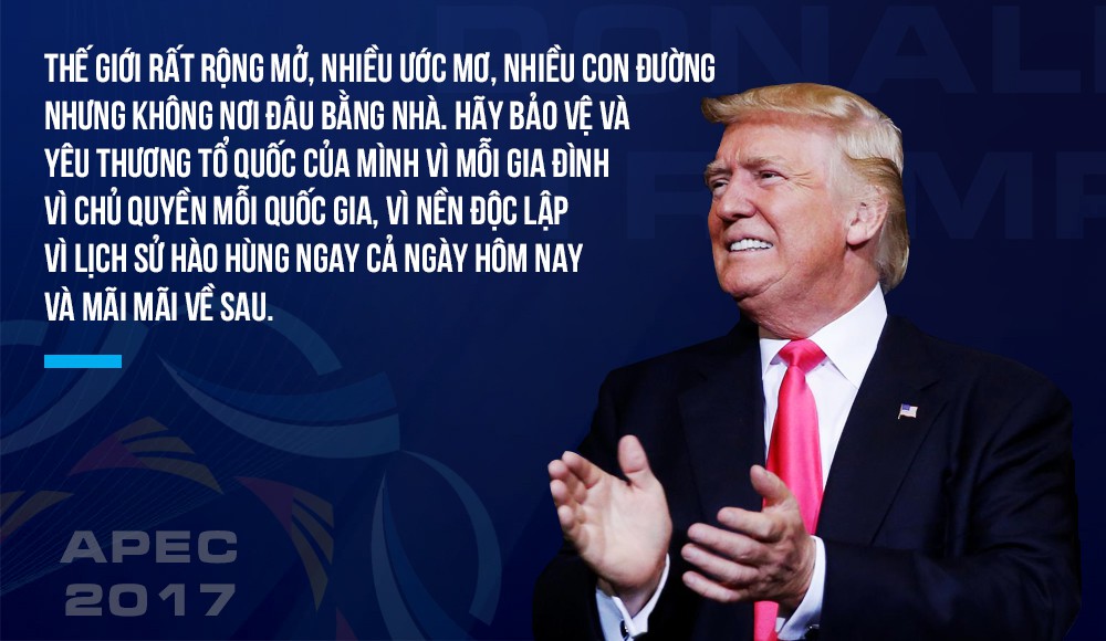 Những câu nói đầy lay động của Tổng thống Trump trong bài phát biểu tại APEC 2017 - Ảnh 2. Những câu nói đầy lay động của Tổng thống Trump trong bài phát biểu tại APEC 2017 - Ảnh 2.