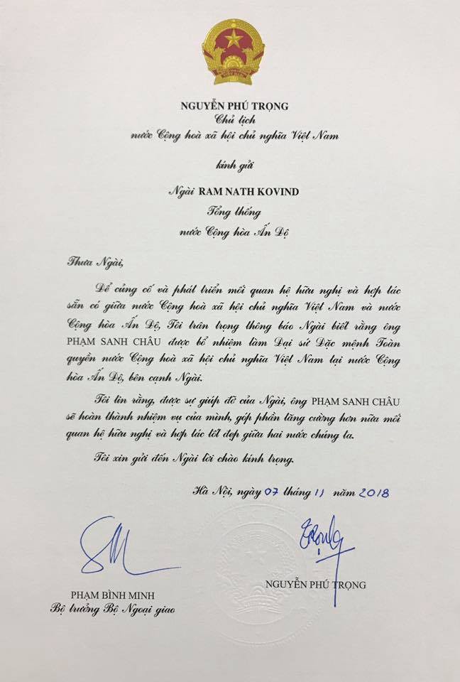 Đại sứ Việt Nam đầu tiên trình Quốc thư có chữ ký của Tổng Bí thư, Chủ tịch nước Nguyễn Phú Trọng - Ảnh 1.