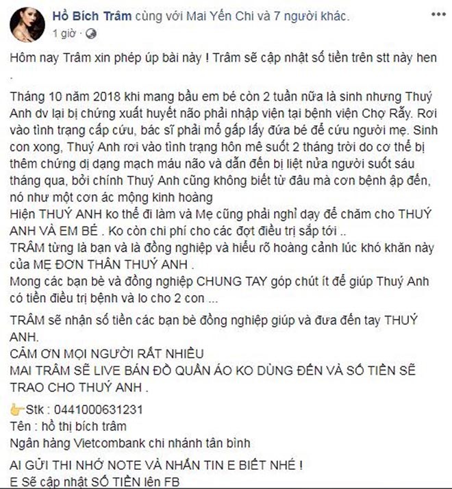 Nữ diễn viên Thúy Anh bị xuất huyết não, liệt nửa người sau khi sinh con - Ảnh 8. Nữ diễn viên Thúy Anh bị xuất huyết não, liệt nửa người sau khi sinh con - Ảnh 8.