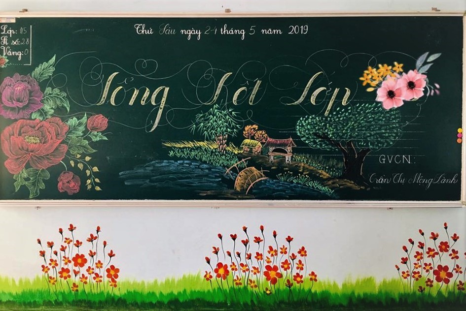 Giáo viên dành giờ nghỉ trưa thiết kế bảng tổng kết viết tay cực đẹp - Ảnh 3.