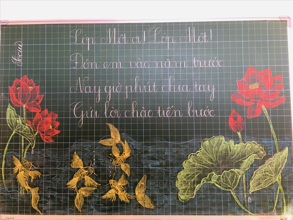 Giáo viên dành giờ nghỉ trưa thiết kế bảng tổng kết viết tay cực đẹp - Ảnh 4.