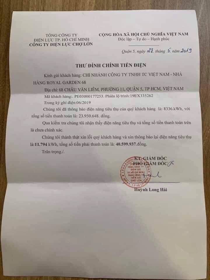 Xôn xao tờ thông báo đính chính hoá đơn tiền điện từ hơn 23 triệu lên 40,6 triệu đồng - Ảnh 1. Xôn xao tờ thông báo đính chính hoá đơn tiền điện từ hơn 23 triệu lên 40,6 triệu đồng - Ảnh 1.