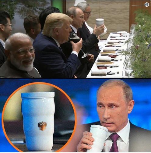 Ông Putin dùng cốc riêng ở G-20, rộ đồn đoán Tổng thống Nga lo bị đầu độc - Ảnh 1.