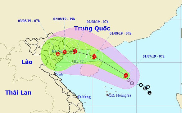 Bão số 3 đang tiến thẳng vào các tỉnh từ Quảng Ninh - Nam Định, dự báo gây mưa rất to - Ảnh 1.