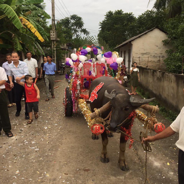 Trong ngày cưới, xe rước dâu của chú rể khiến cả xóm làng xôn xao, thích thú - Ảnh 2.