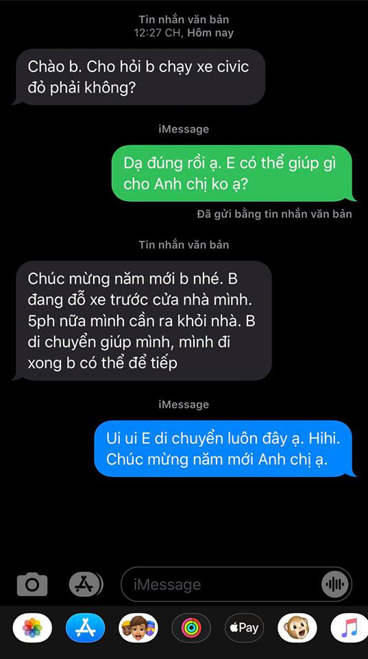 Đỗ xe trước cửa nhà người lạ, tài xế nhận được tin nhắn không ngờ ngày đầu năm mới - Ảnh 2.