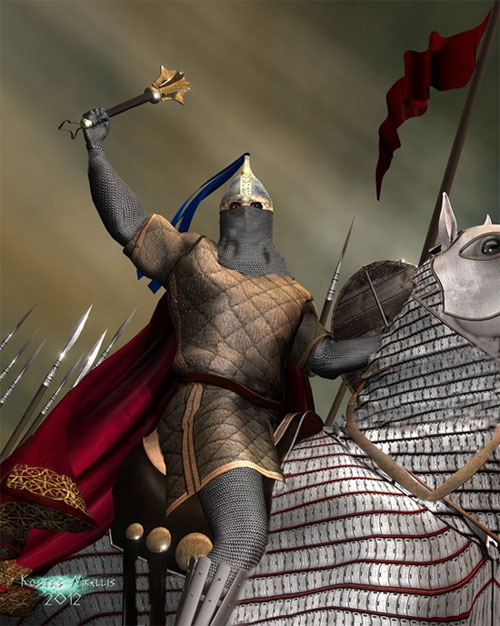 
Kỵ binh Cataphract được ví như những “cỗ xe tăng” thời cổ đại. Hình minh họa
