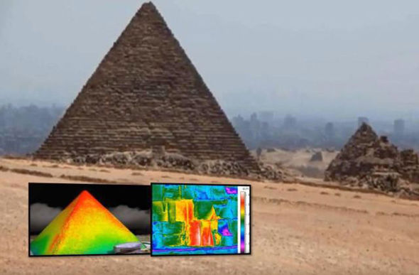 Hình ảnh mô phỏng thử nghiệm nhiệt trong kim tự tháp Ai Cập.