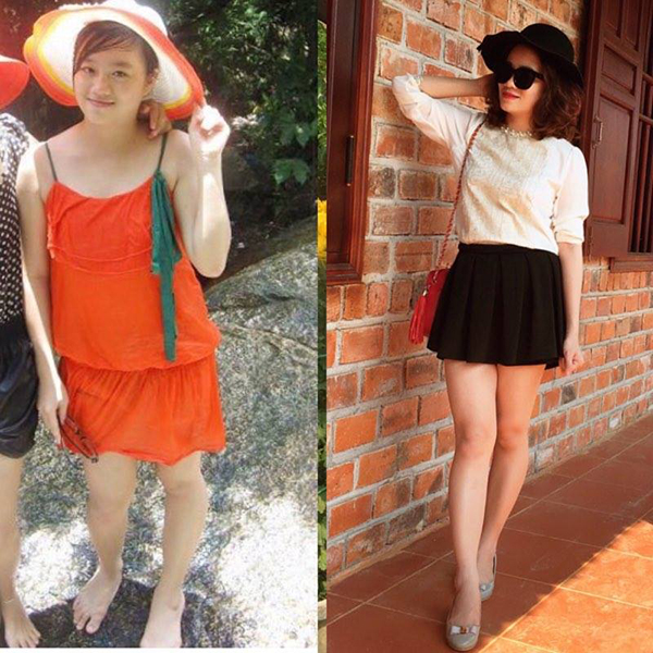 Hình ảnh trước và sau khi giảm cân được chia sẻ trên trang cá nhân của Yến Nhi khiến nhiều người ngỡ ngàng