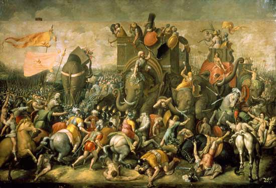 
Quân Ba tư có sức mạnh nhờ vào quân đoàn voi lớn mạnh.

