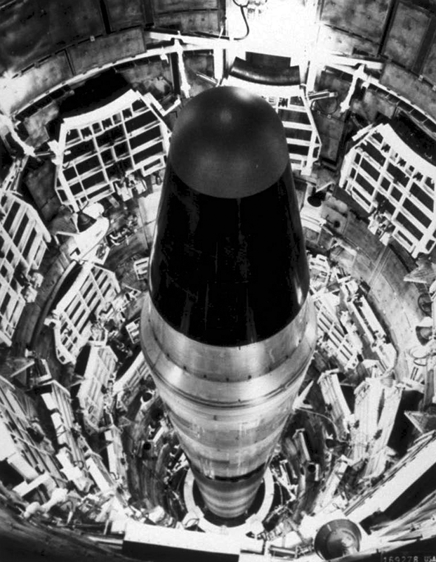 
ICBM Titan II mang đầu đạn W53 Mt, khiến nó là vũ khí hạt nhân mạnh nhất của Mỹ trong thời Chiến tranh Lạnh. Ảnh: Wikipedia
