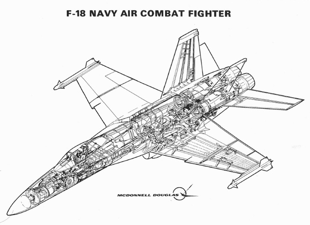 Hình vẽ chi tiết mẫu F-18 của McDonnell Douglas (Mẫu 267)