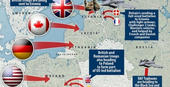 NÓNG: NATO chia thành nhiều cánh quân áp sát biên giới Nga