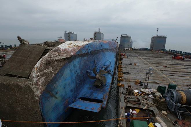 Cận cảnh phà Sewol sau 3 năm chìm sâu ở đáy biển - Ảnh 2. Cận cảnh phà Sewol sau 3 năm chìm sâu ở đáy biển - Ảnh 2.
