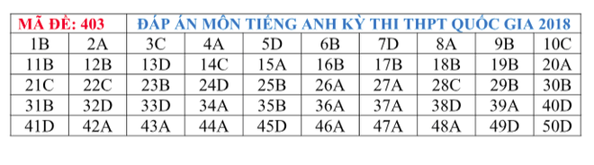 [CẬP NHẬT] Gợi ý đáp án các mã đề thi môn Ngoại ngữ kỳ thi THPT Quốc gia 2018 - Ảnh 6.