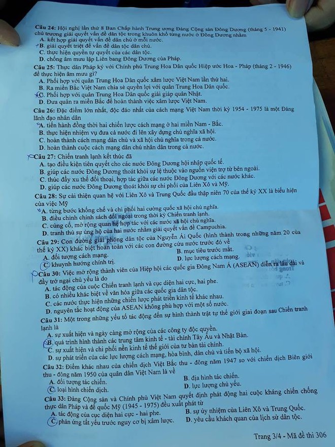 [CẬP NHẬT] Gợi ý đáp án các mã đề thi môn Lịch sử trong kỳ thi THPT Quốc gia 2018 - Ảnh 6.