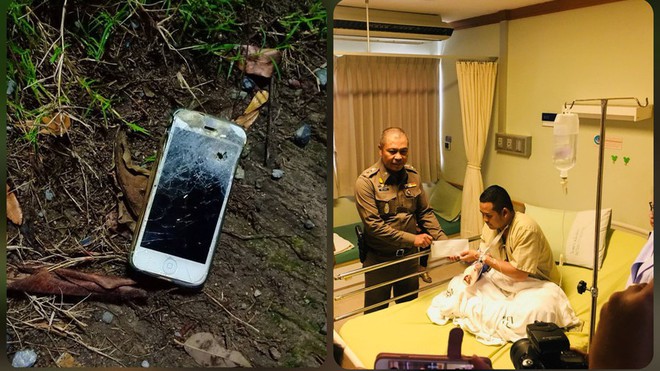 Viên cảnh sát Thái Lan may mắn sống sót nhờ iPhone đỡ đạn  - Ảnh 1.