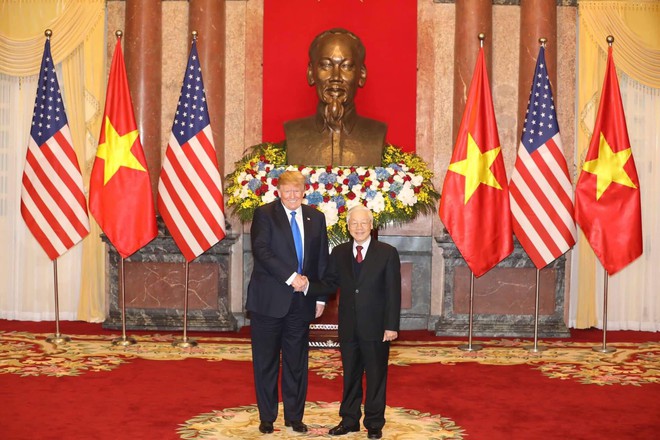 [ẢNH] Toàn cảnh cuộc hội đàm của Tổng thống Mỹ Donald Trump và Tổng Bí thư, Chủ tịch nước Nguyễn Phú Trọng - Ảnh 7.