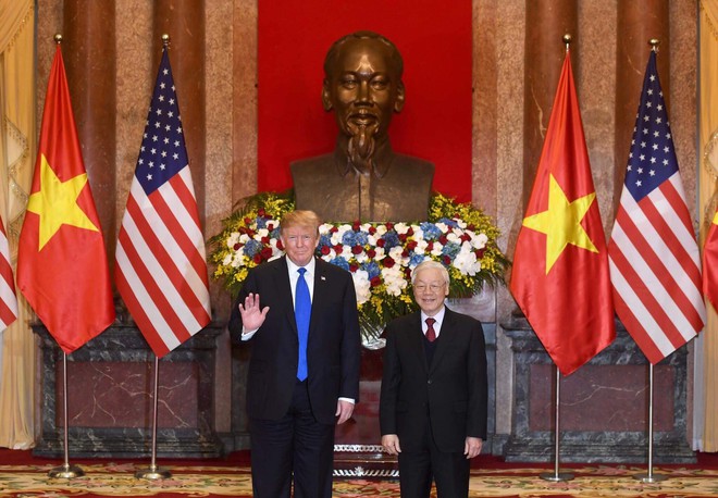 [ẢNH] Toàn cảnh cuộc hội đàm của Tổng thống Mỹ Donald Trump và Tổng Bí thư, Chủ tịch nước Nguyễn Phú Trọng - Ảnh 8.