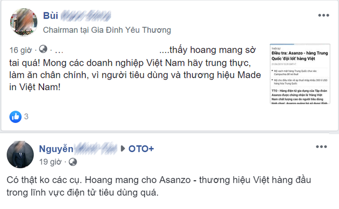 Người tiêu dùng nói gì trước tin Asanzo bị “tố” hàng Trung Quốc đội lốt hàng Việt? - Ảnh 3.