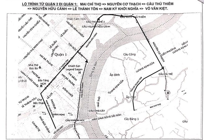 Lộ trình thay thế cho phương tiện bị cấm lưu thông vào trung tâm Sài Gòn tối 2/9 - Ảnh 1.