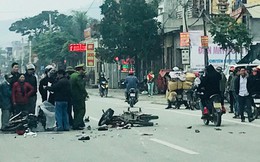 2 xe máy va chạm kinh hoàng trên QL1A, 4 người nguy kịch