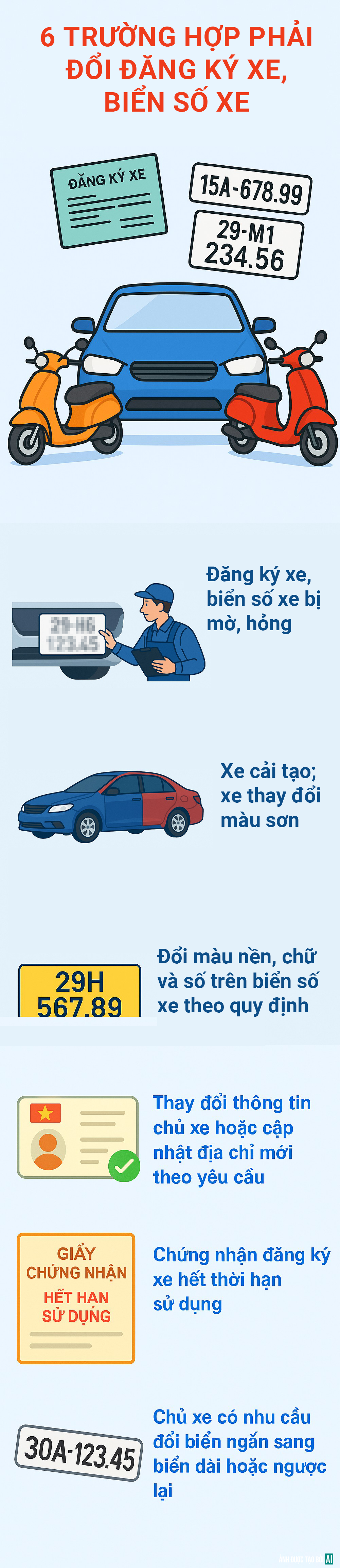 6 trường hợp phải đổi đăng ký xe, biển số xe theo quy định mới nhất năm 2025 - Ảnh 1.