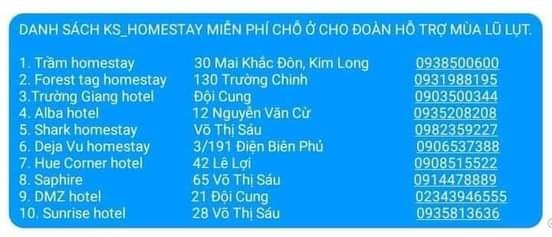  Hàng loạt khách sạn, nhà nghỉ tại miền Trung miễn phí chỗ ở cho bà con vùng lũ và đoàn cứu trợ: Cuộc sống là phải biết cho đi!  - Ảnh 1.