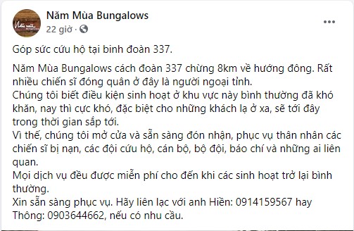  Hàng loạt khách sạn, nhà nghỉ tại miền Trung miễn phí chỗ ở cho bà con vùng lũ và đoàn cứu trợ: Cuộc sống là phải biết cho đi!  - Ảnh 4.