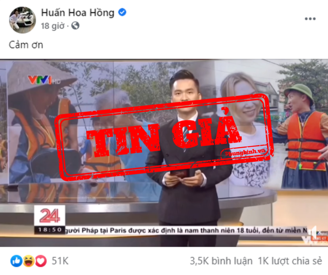 Đề nghị xử lý hành vi cắt ghép clip Huấn hoa hồng đi làm từ thiện bão lũ ở miền Trung - Ảnh 2. Đề nghị xử lý hành vi cắt ghép clip Huấn hoa hồng đi làm từ thiện bão lũ ở miền Trung - Ảnh 2.