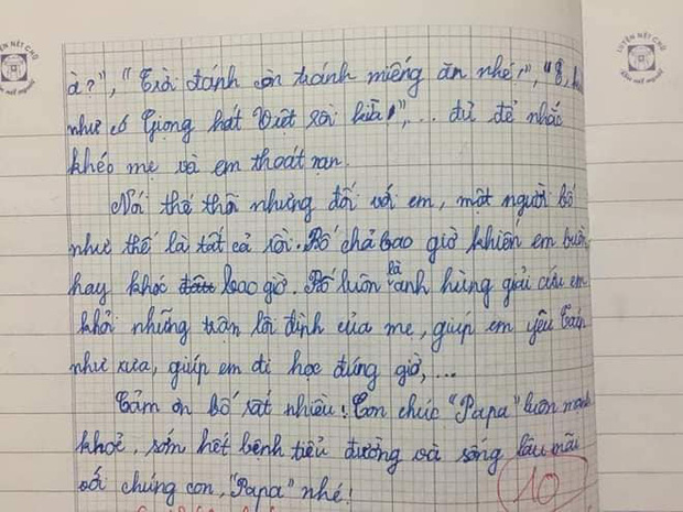 Bài văn nói xấu bố của học sinh lớp 5 đạt điểm 10: Bố em bụng bự, trán dô, mắt láo liên, bị vợ mắng suốt ngày - Ảnh 3.