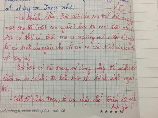 Bài văn nói xấu bố của học sinh lớp 5 đạt điểm 10: Bố em bụng bự, trán dô, mắt láo liên, bị vợ mắng suốt ngày - Ảnh 4.