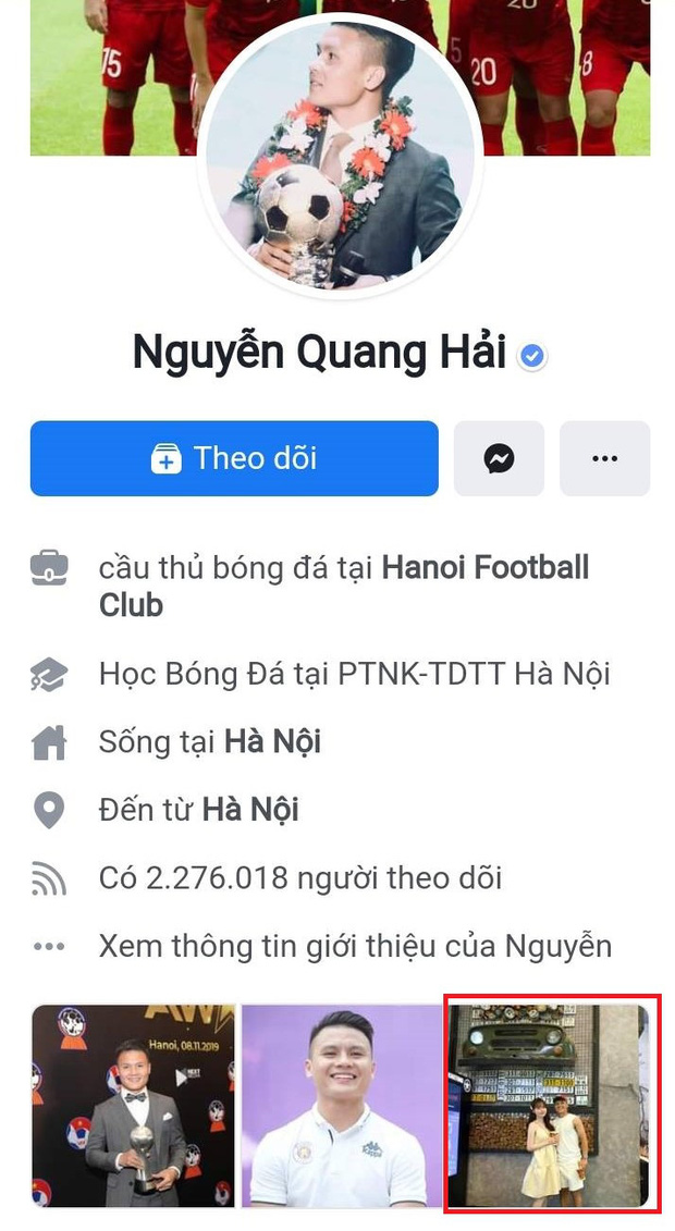 1 tuần sau scandal cắm sừng, Quang Hải đặt lại ảnh Huỳnh Anh ở mục đáng chú ý trên Facebook - Ảnh 1.