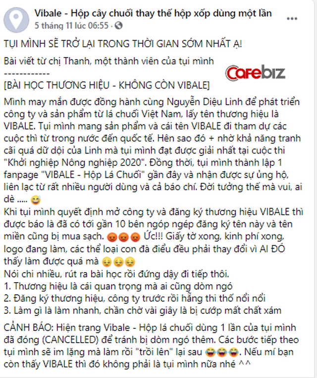 Nỗi buồn startup: Vừa đoạt Giải Nhất, dự án ép lá chuối thành hộp đã bị ngót nghét 10 bên tranh đăng ký thương hiệu, tên miền cũng bị mua sạch! - Ảnh 2.