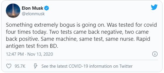 Elon Musk có kết quả xét nghiệm dương tính với COVID-19 - Ảnh 1.