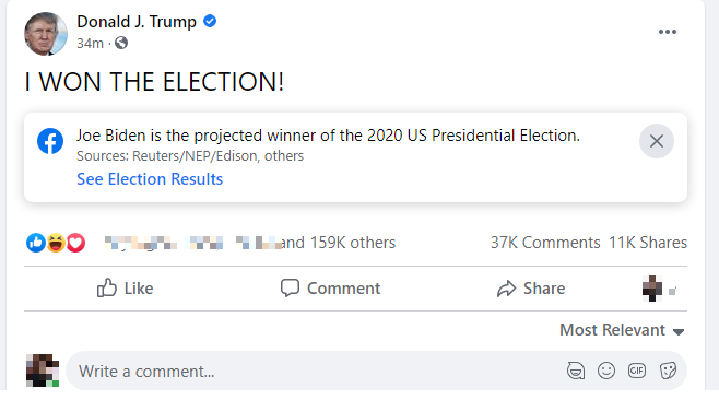 24h qua của ông Trump: Không ngừng giội bom về bầu cử, tuyên bố ĐÃ THẮNG trước đối thủ Biden - Ảnh 1.