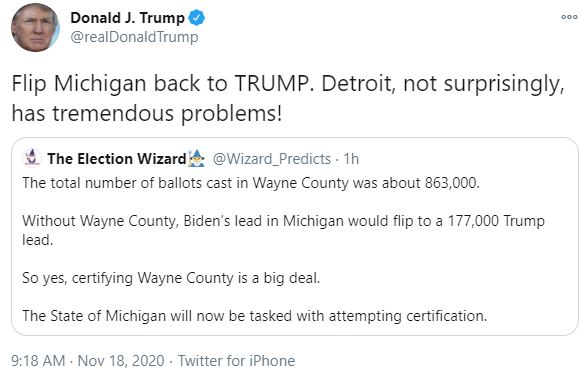 Kịch tính ở Michigan: Xác nhận kết quả bị chặn, ông Trump vừa phấn khích hô đổi màu bang thì lại thông qua - Ảnh 3.