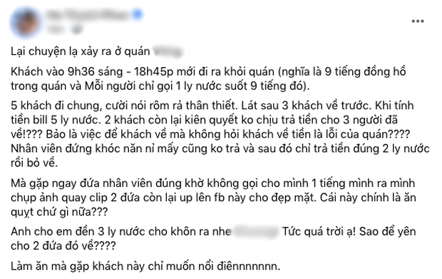 5 người bạn ngồi cafe cười nói rôm rả suốt 9 tiếng, 3 người về trước, 2 người còn lại nhất quyết không trả tiền: Tình bạn này chắc bền? - Ảnh 1.