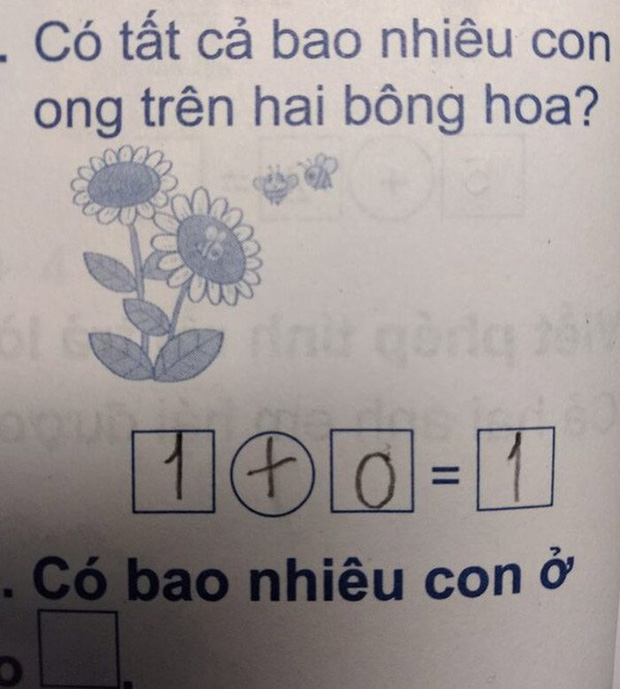 Con giải 1 + 0 = 1, bà mẹ khăng khăng gạch đi, nghe lời giải thích hóa ra lại hợp lý phết! - Ảnh 1.