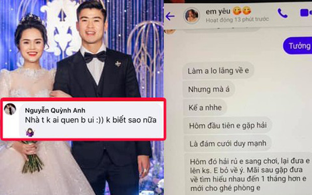 Netizen kéo vào Facebook Duy Mạnh hỏi về vụ Quang Hải gặp Huỳnh Anh ở đám cưới cổ tích - Ảnh 1.