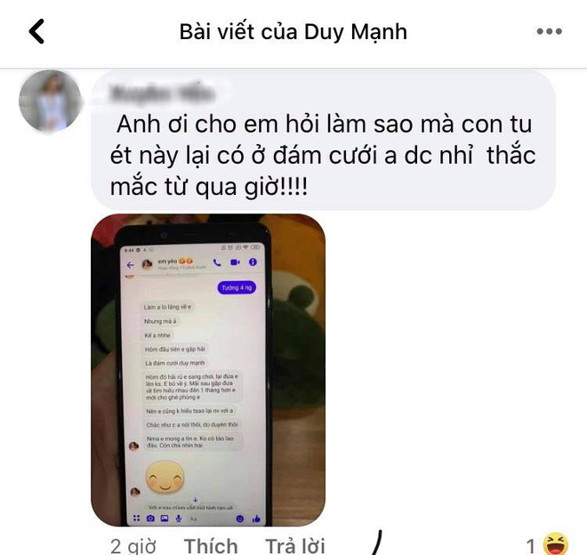 Netizen kéo vào Facebook Duy Mạnh hỏi về vụ Quang Hải gặp Huỳnh Anh ở đám cưới cổ tích - Ảnh 2.