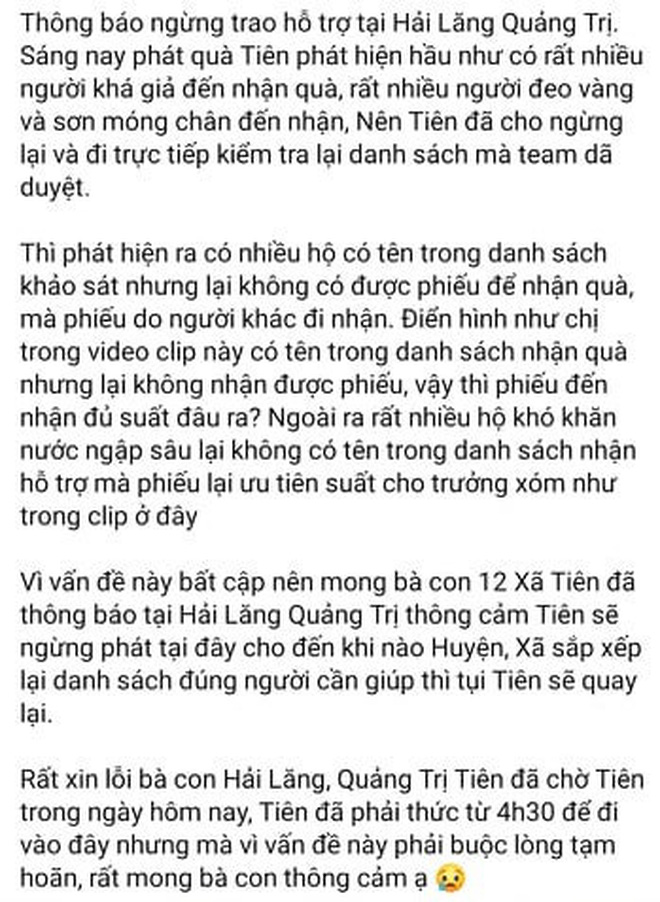 Bác trưởng xóm có trong danh sách cứu trợ: Tôi mong Thủy Tiên vào nhà kiểm tra, nếu gia đình không đủ điều kiện nhận hỗ trợ tôi sẽ trực tiếp xin lỗi - Ảnh 1.